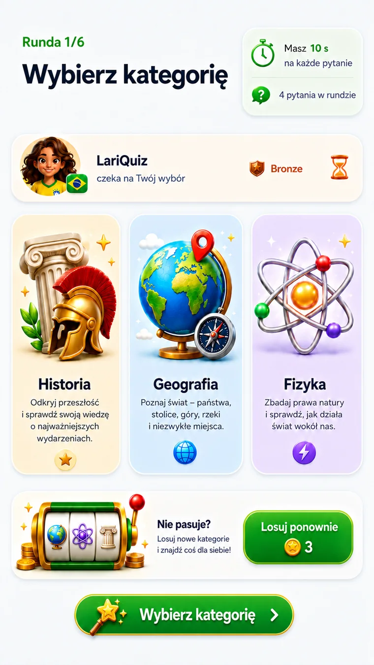 Quiz Legion — Category selection